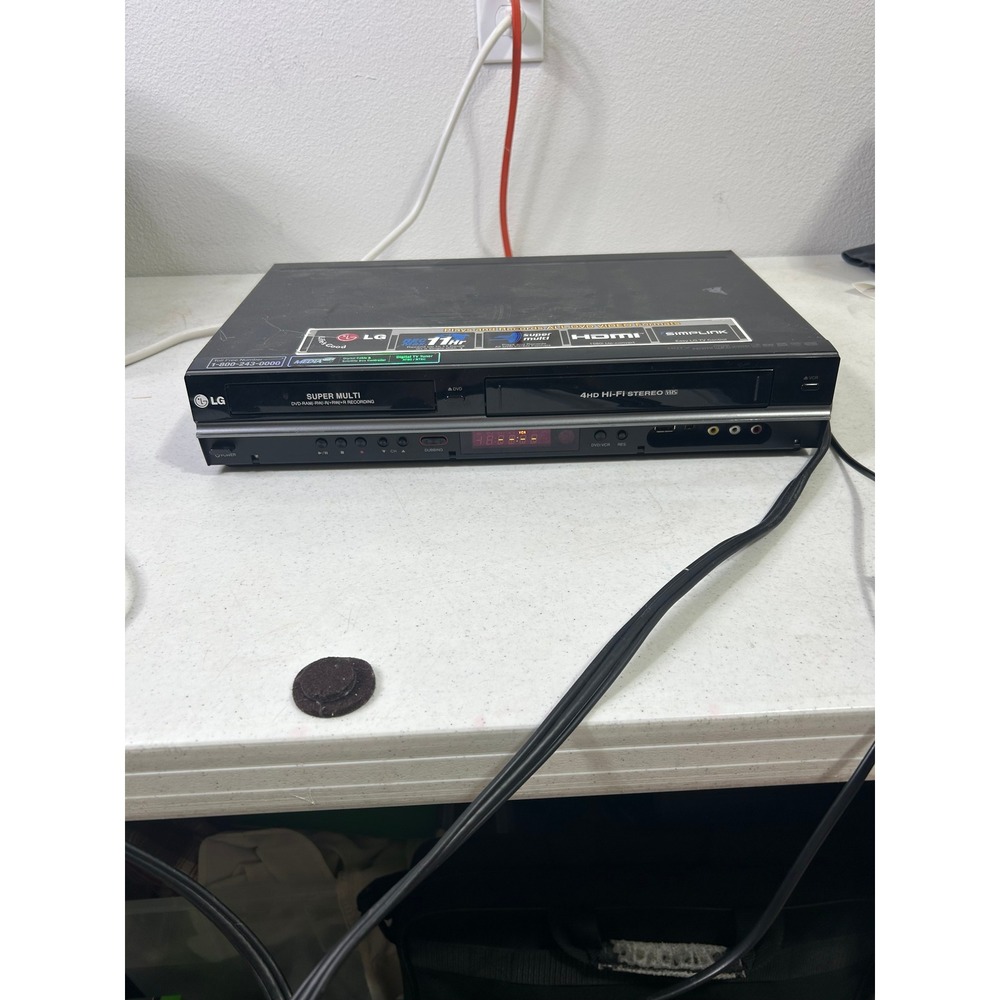 LG RC897T DVD Recorder VCR Combo HDMI 1080i Tuner Black For Parts Non-Working